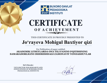 AKADEMIK LITSEYLARDA ONA TILI FANINI O‘QITISHNING SAMARADORLIGINI OSHIRISHDAGI ZAMONAVIY YONDASHUVLAR preview