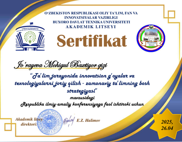 Ta’lim jarayonida innovatsion g‘oyalar va texnologiyalarni joriy qilish - zamonaviy ta’limning bosh strategiyasi preview