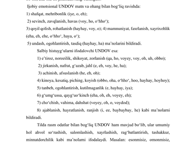 UNDOV SO'ZLAR